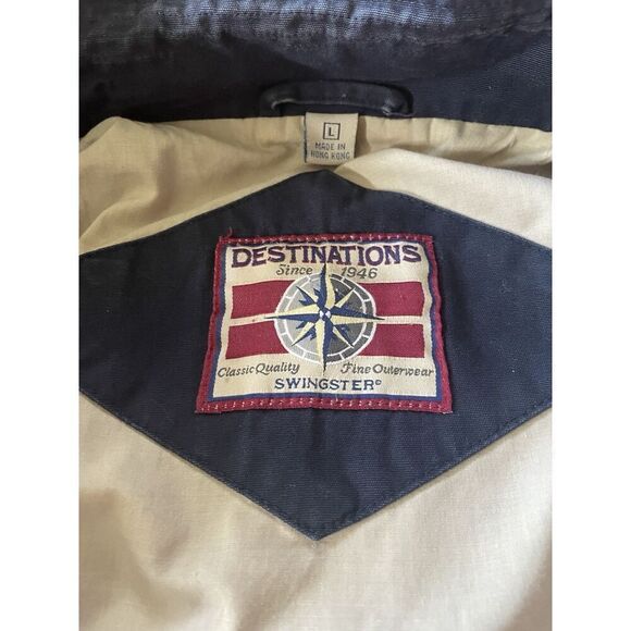 Vintage Destinations “Freightliner Jacket Bomber Men's  Size L Red/ Beige Zip - Picture 2 of 10